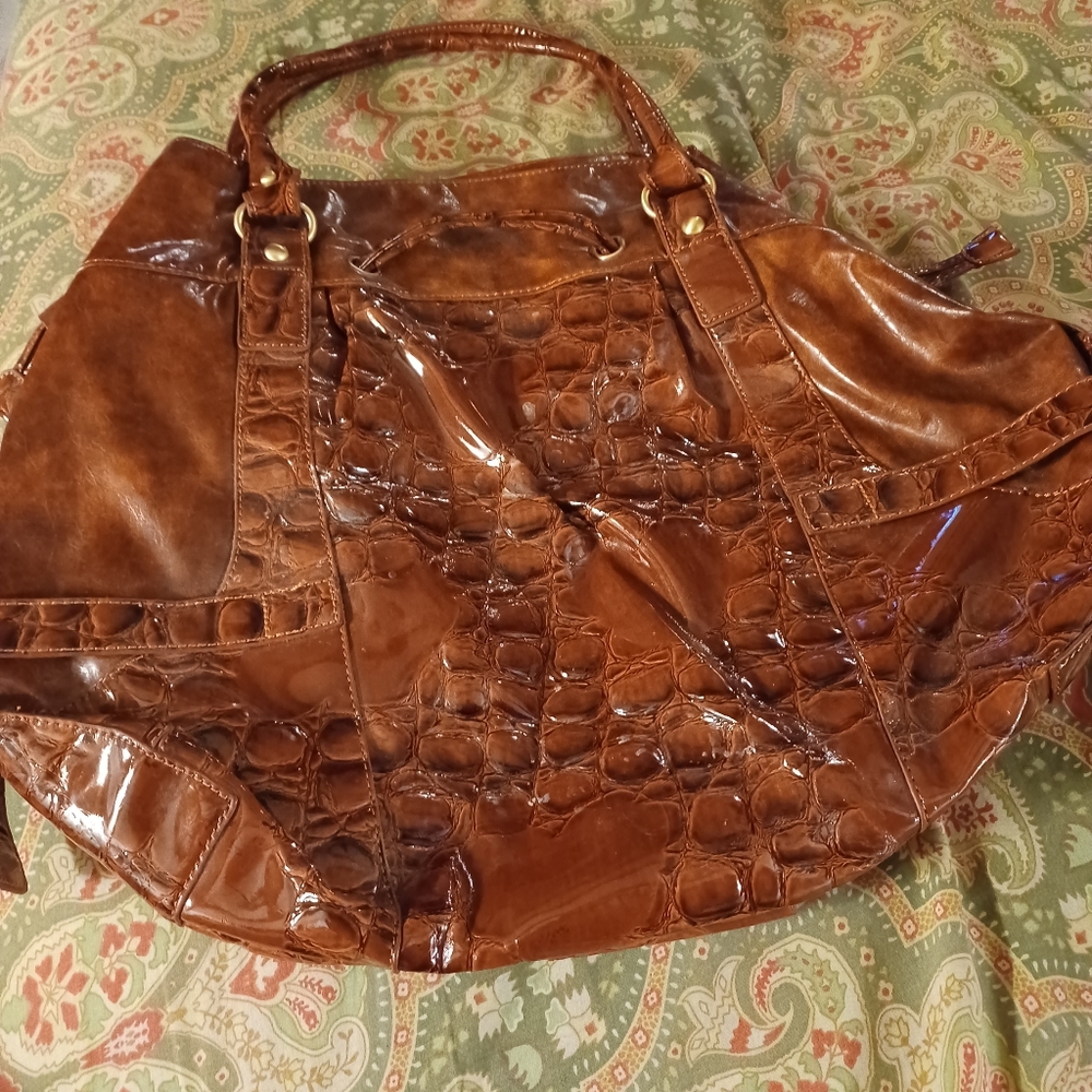 Galian brown large handbag shoulder bag purse.